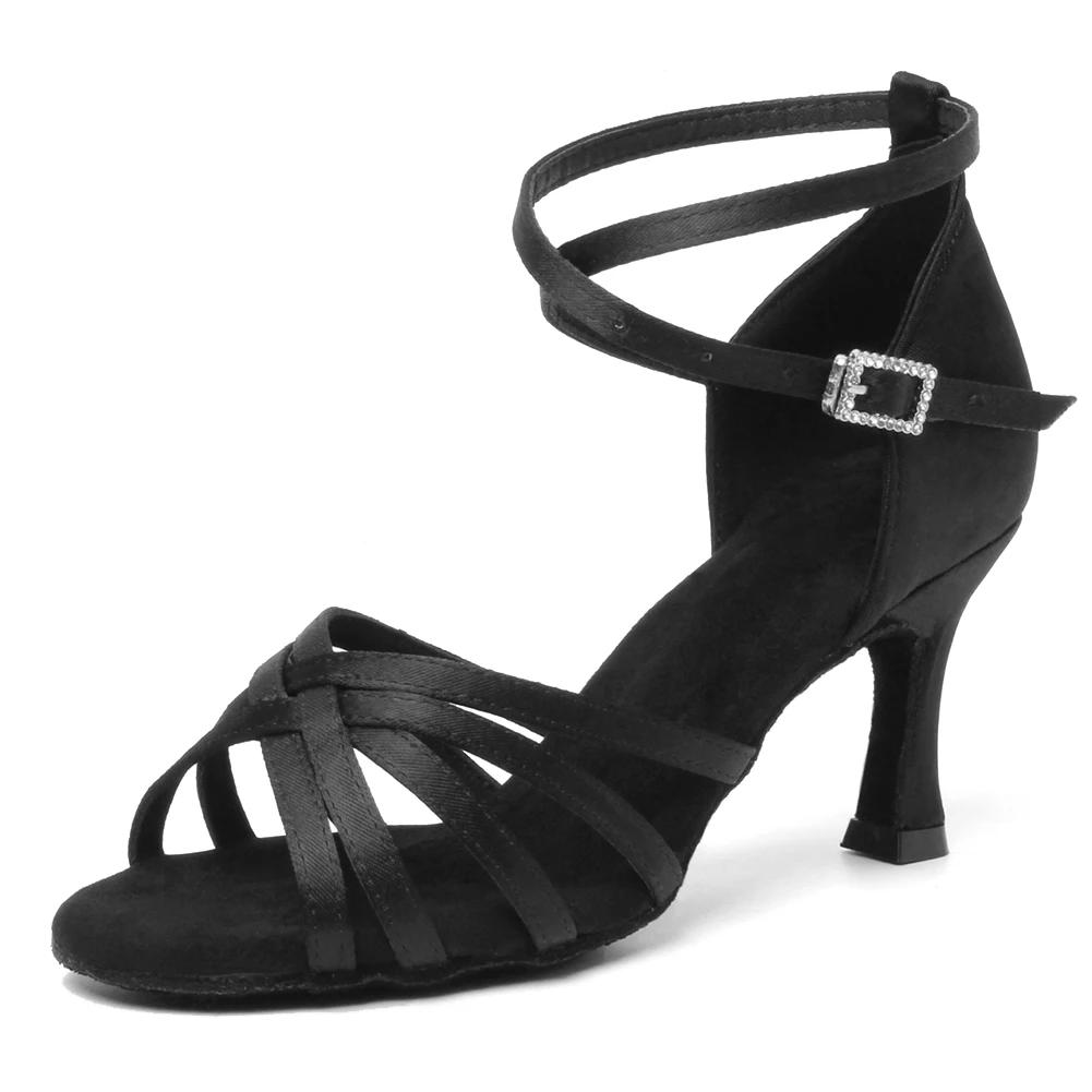 Chaussures de danse latine à talons hauts pour femmes, l'offre elles en daim, talons cubains, danse 