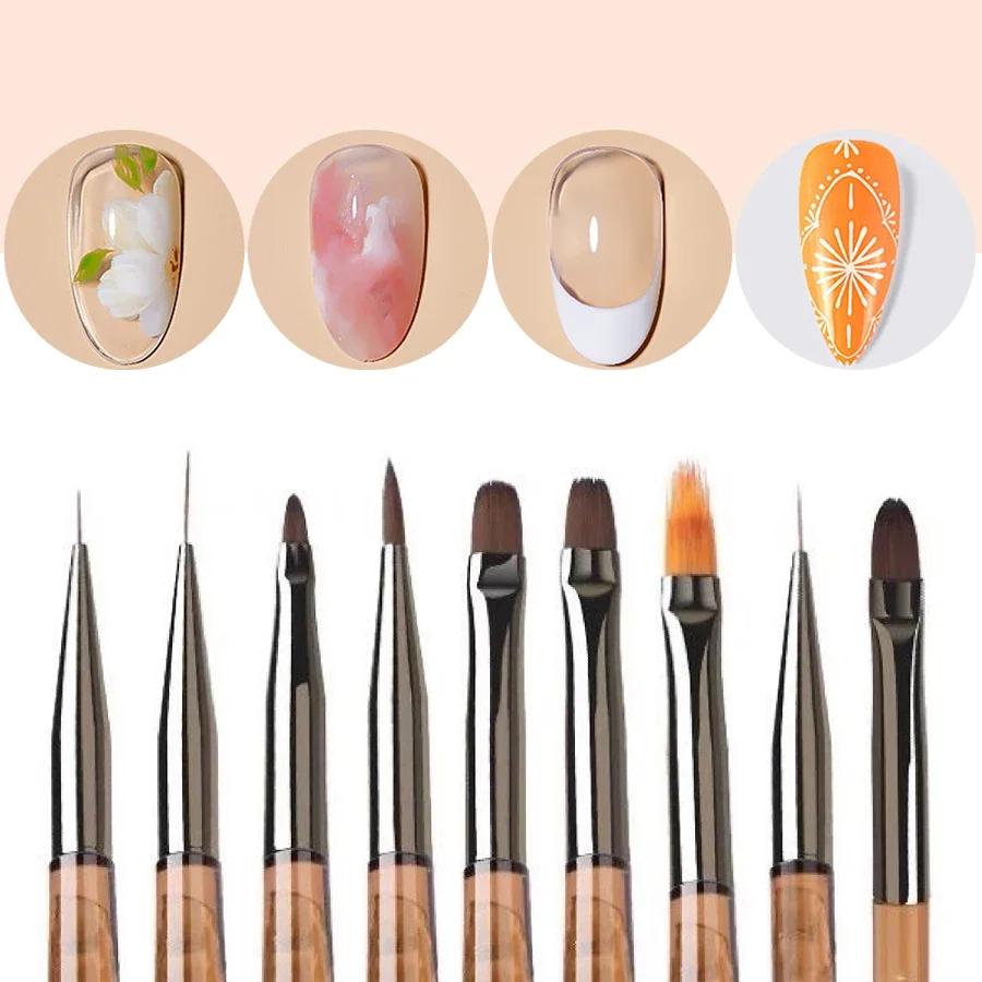 Ensemble de pinceaux à ongles pour professionnel et domestique, stylos de travail tatifs, peinture a