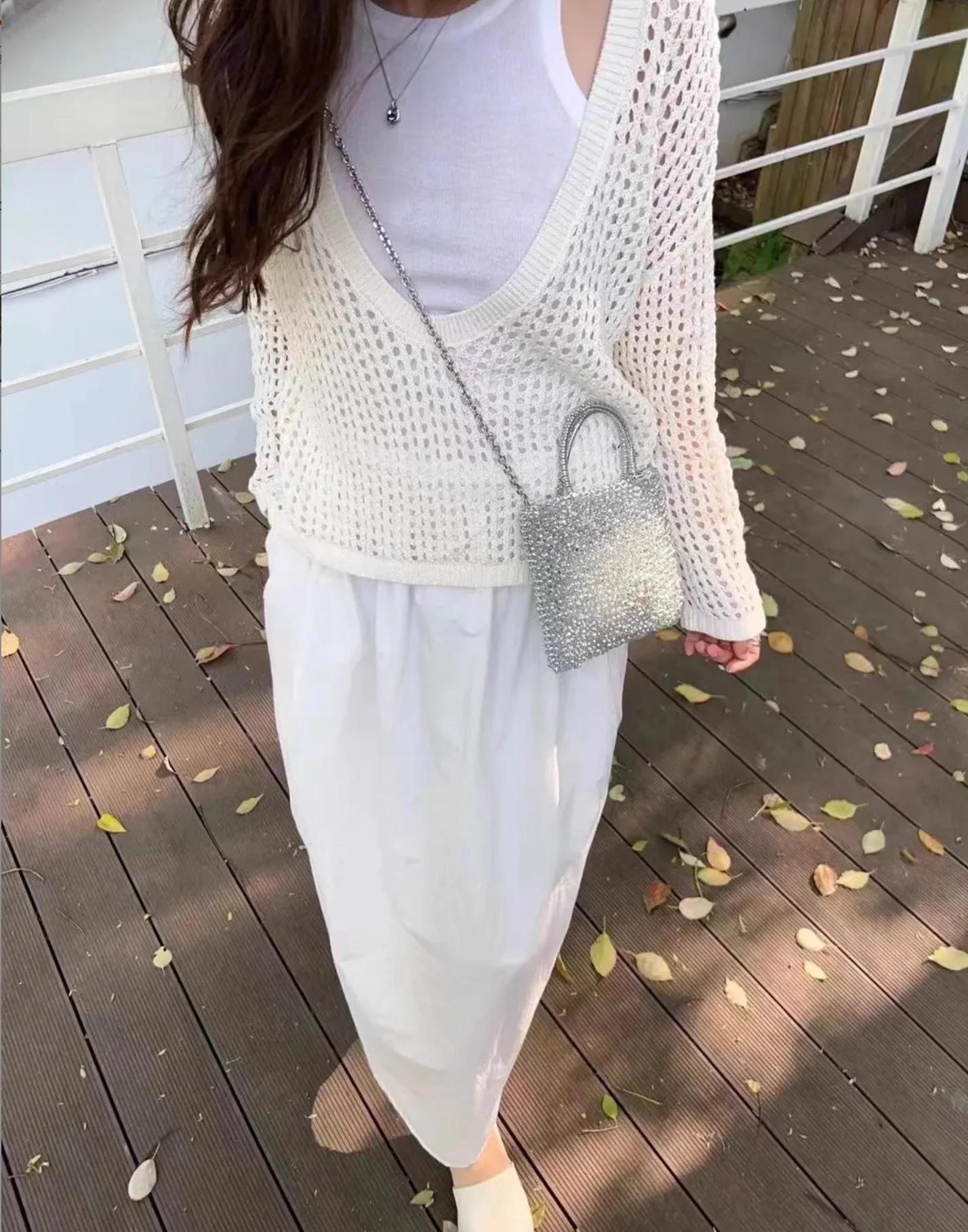 Nouveau sac en tricot à chaîne, design de niche, sac bandoulière/sac à main, petit sac carré populai