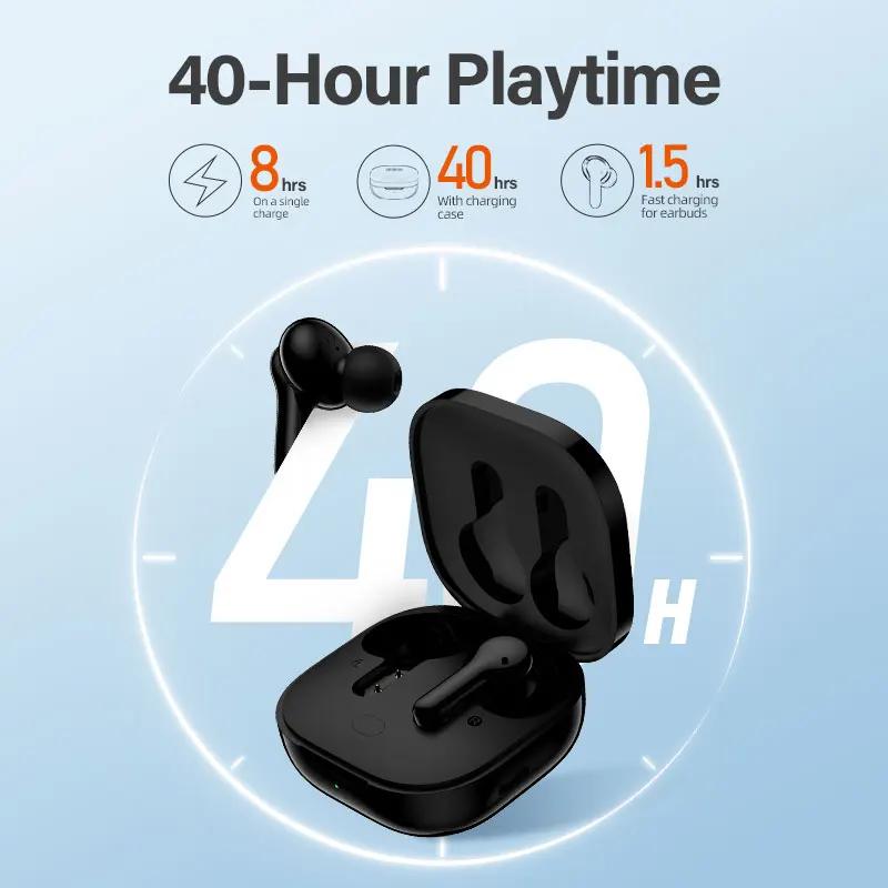 QCY-Écouteurs sans fil Bluetooth 7.2, T13, Pilotes 5.1mm, Écouteurs TWS, 40H de temps de lecture, Ch