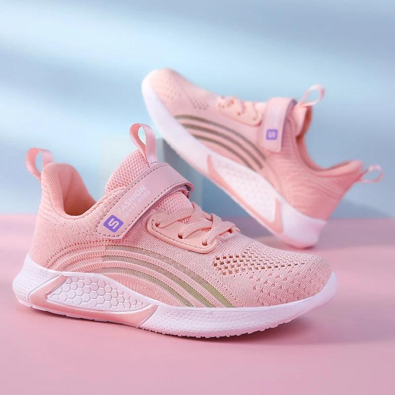 Chaussures de course légères en maille blanche pour fille - Baskets colorées mode été automne 2025