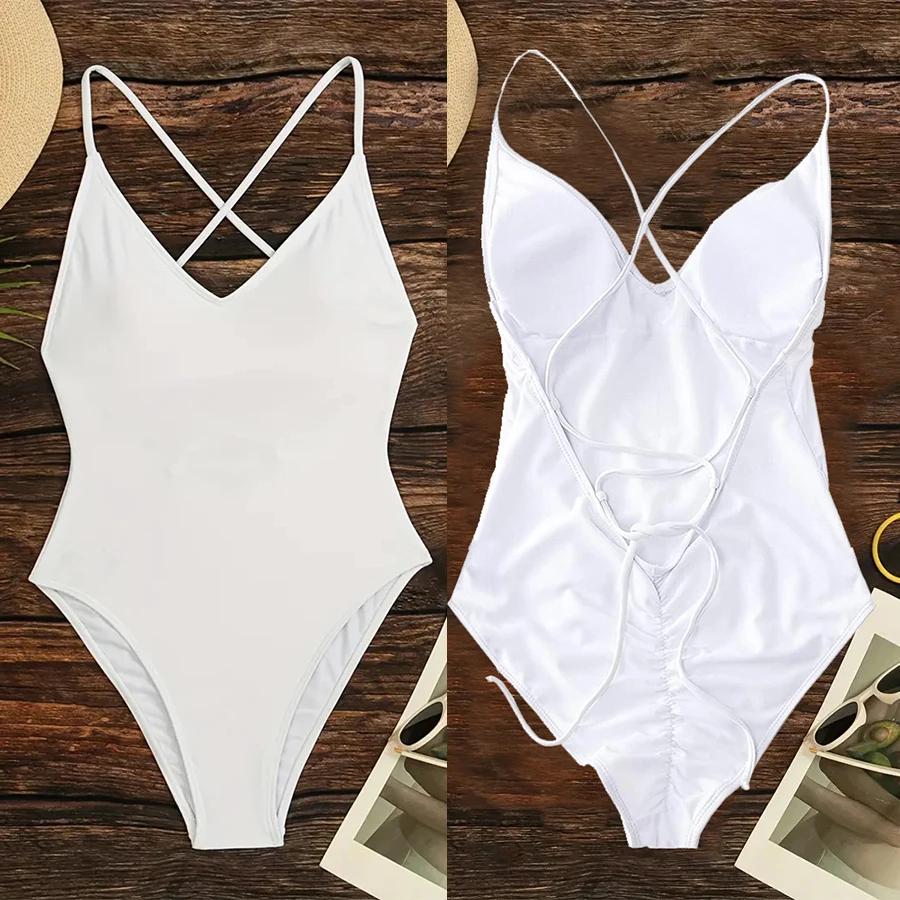 Maillot de bain une pièce femme 2025 - Bikini sexy grande taille pour plage et piscine - Modèle solide et tendance