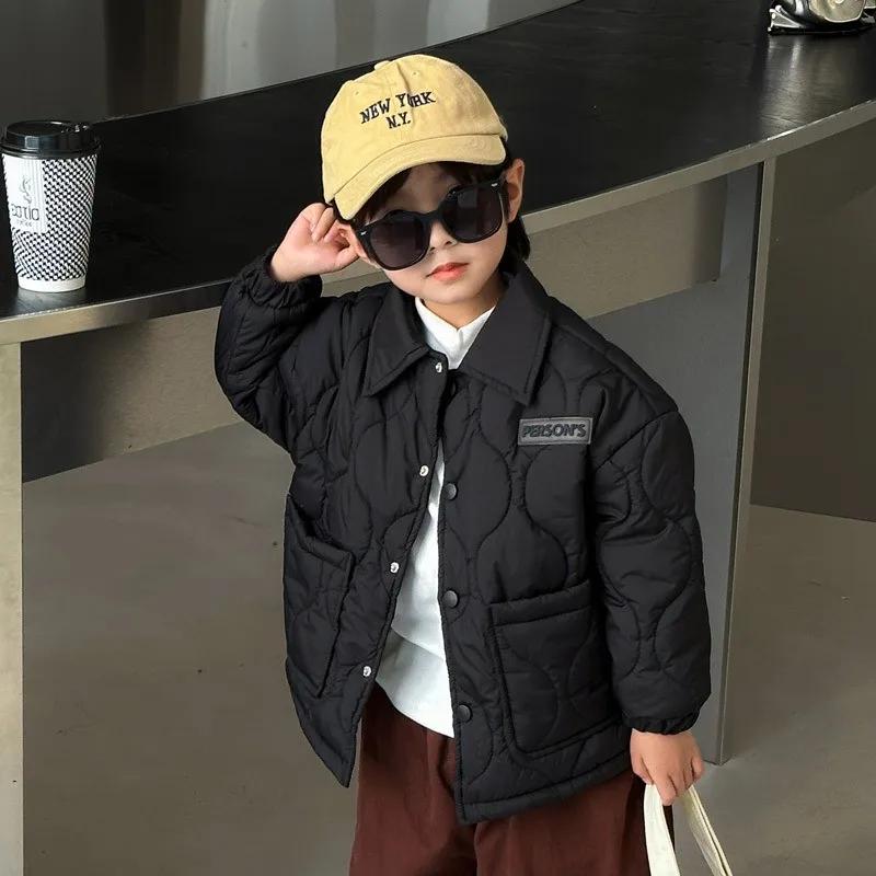 Veste d'automne en coton pour enfants, manteau chaud épais en velours pour garçons de 3 à 10 ans, co
