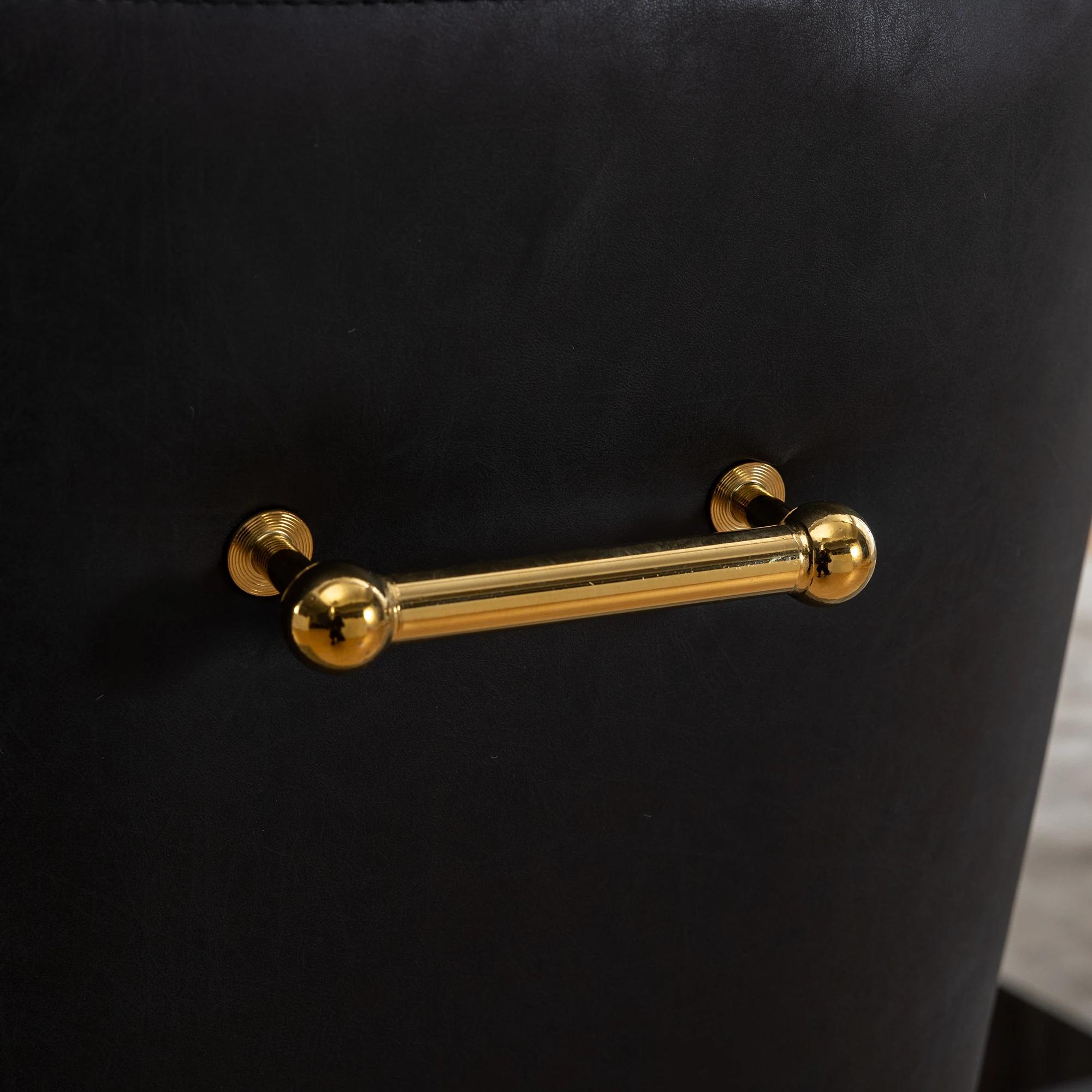 SEYNAR-Ensemble de 2 chaises de salle à manger ou coiffeuse en cuir PU Glam, avec poignée arrière