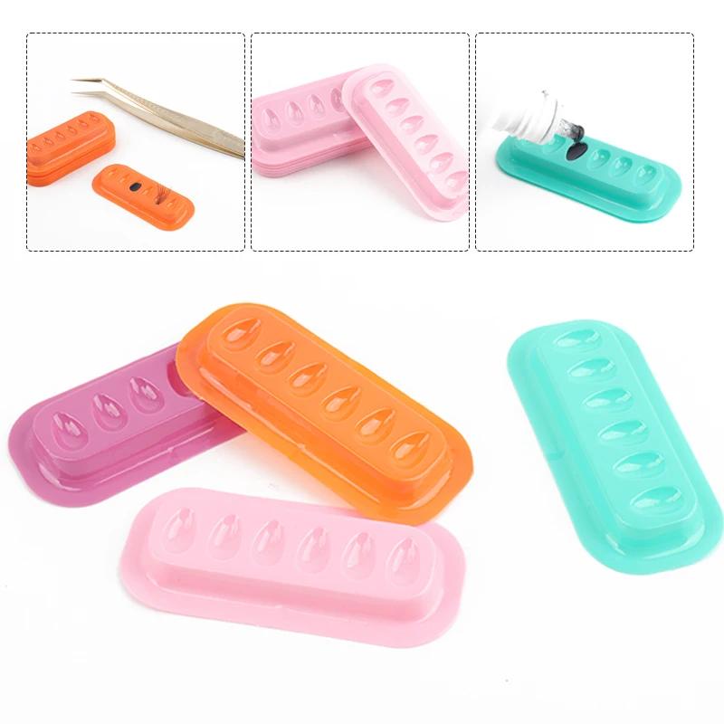 Porte-fleurs jetable en Pvc, 100 pièces, autocollant, support de colle pour cils, palette adhésive p