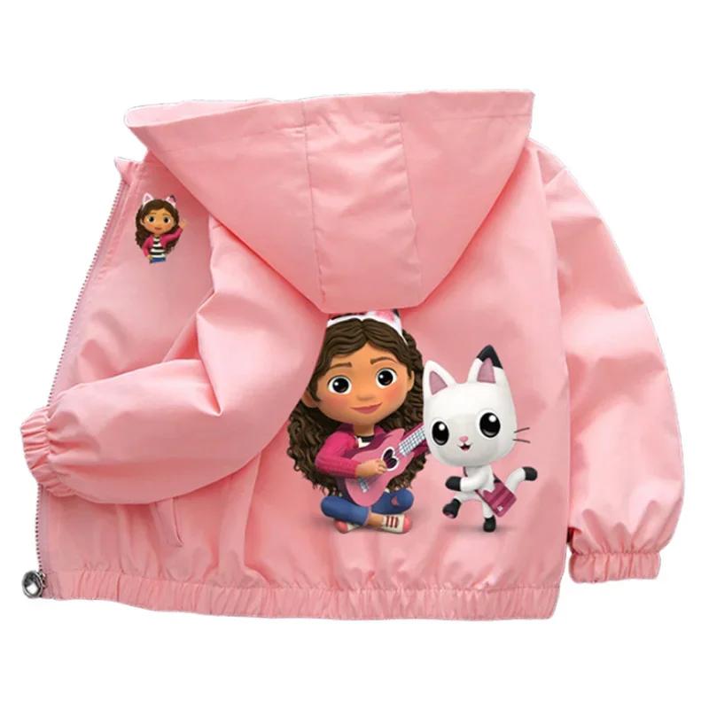 Veste à capuche Gabby's Dollhouse pour filles, collection Printemps 2026, manteau décontracté à ferm