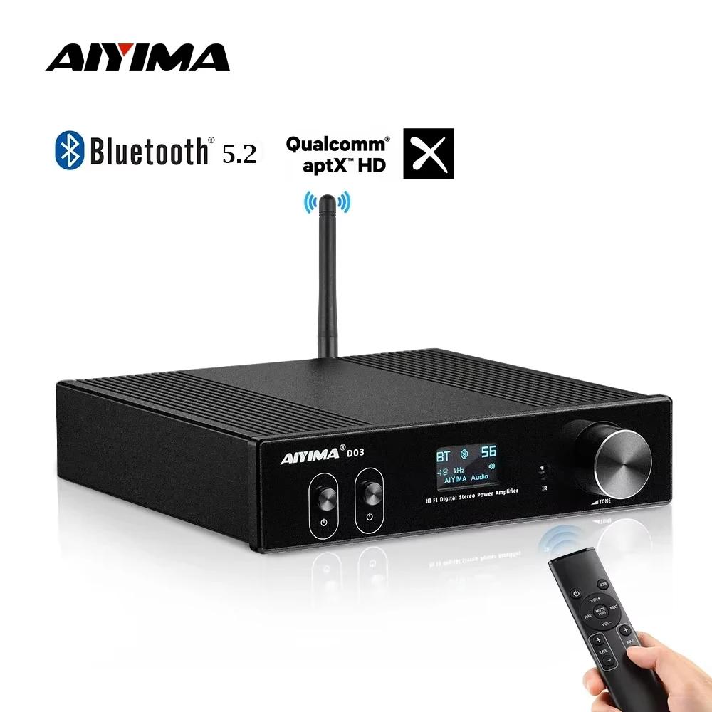 Amplificateur Bluetooth AIYIMA D03 150Wx2 Stéréo HiFi Amplificateur de son Subwoofer USB DAC OLED AP