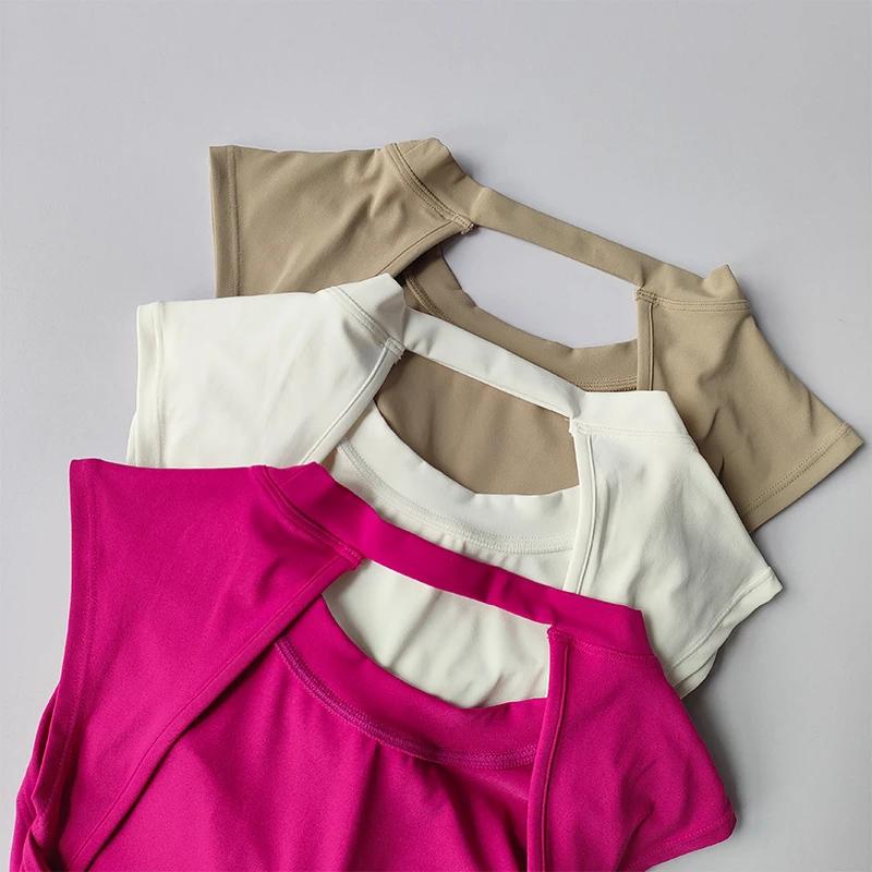 Soutien-gorge de sport push-up pour femmes, t-shirts sexy, beauté du dos, fitness, yoga, vêtements d