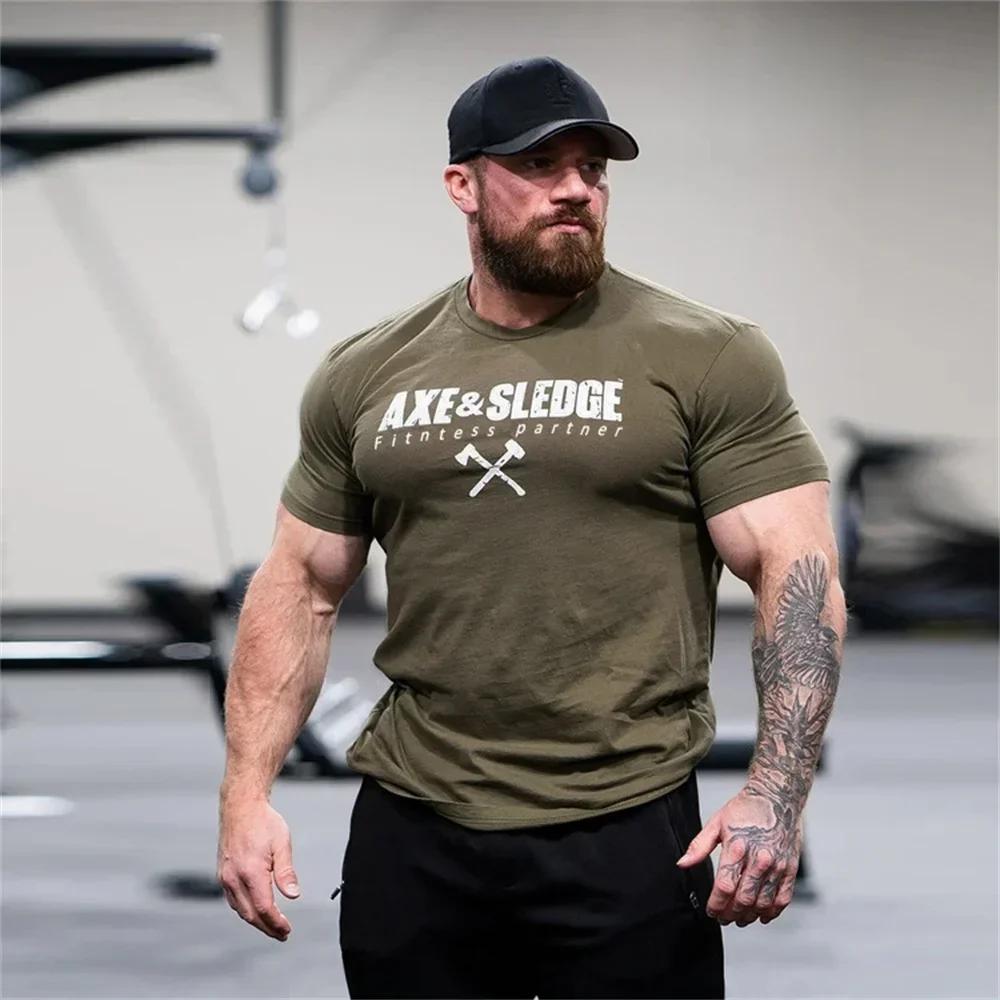 Nouveaux sports d'été hommes T-shirt ample coton mode surdimensionné homme T-shirt Gym course Street