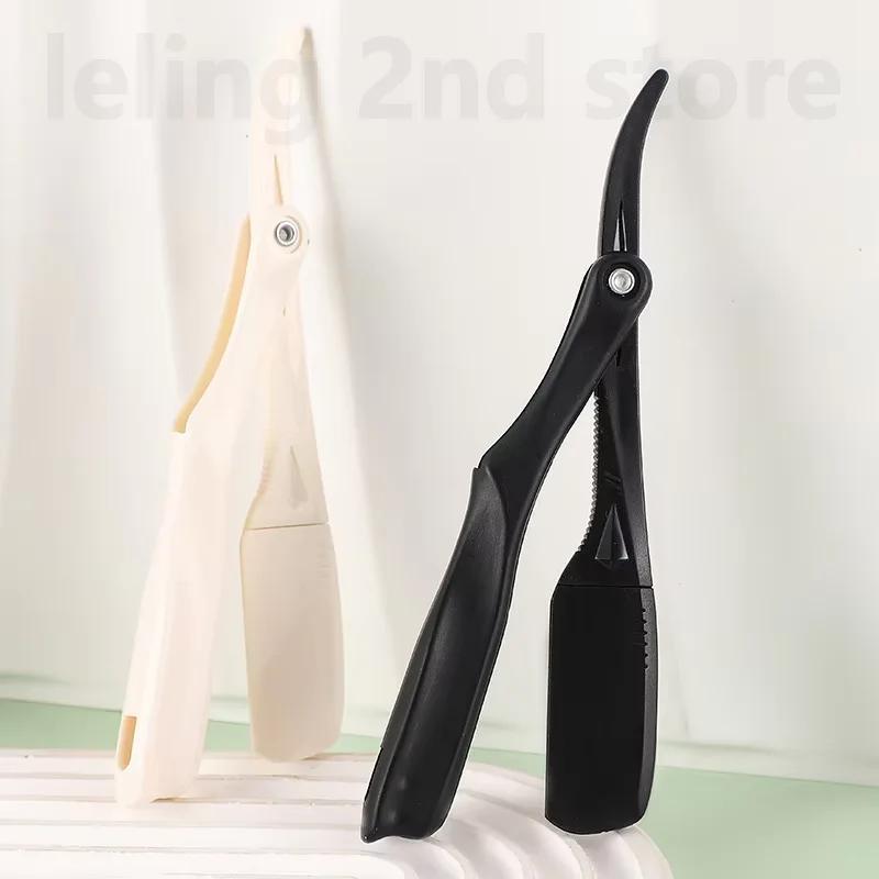 Rasoir manuel professionnel bord droit rasoir de barbier en plastique pliant rasage coupe-barbe raso