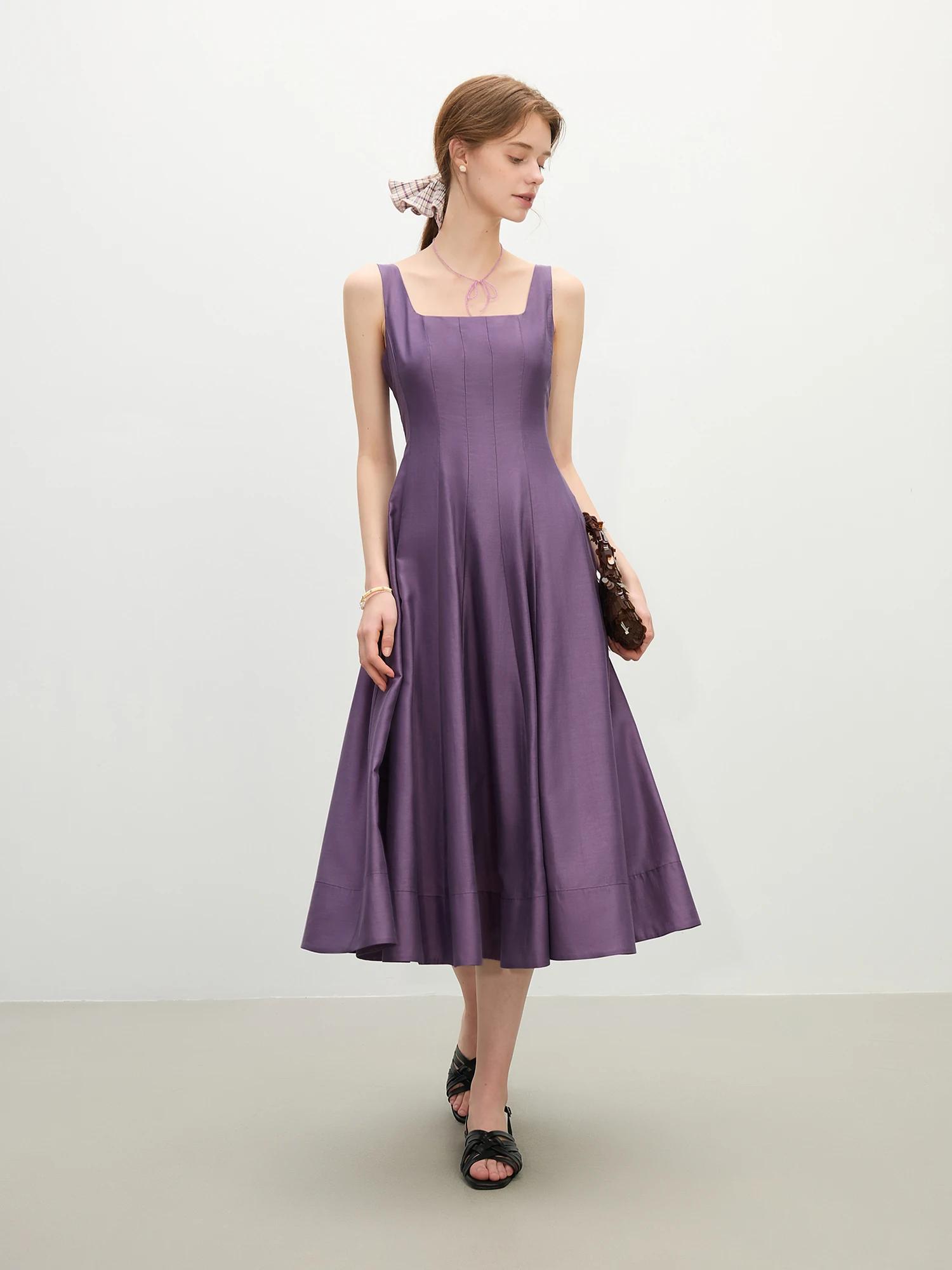 FSLE – robe sans manches pour femmes, coupe tridimensionnelle, taille haute, amincissante, à bretell