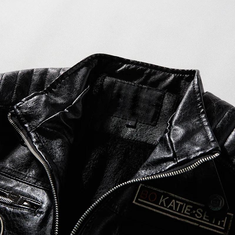 Veste en cuir de style moto pour hommes, manteau de doublure de sourire, vestes décontractées, parde