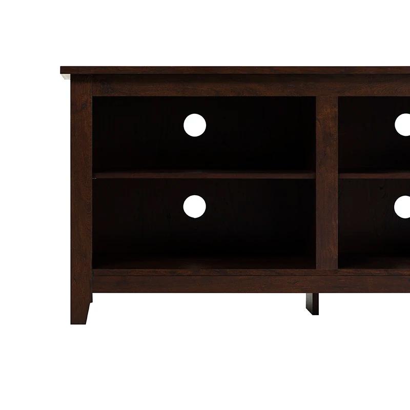 Meuble TV 70 "pour téléviseurs 80", stockage ouvert à 3 étagères, moderne, transition, expresso