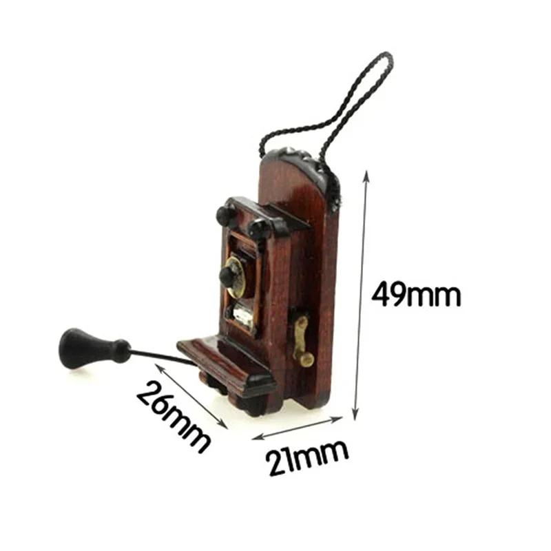 1:12 maison de poupée Miniature Antique montage mural téléphone Style Vintage salon chambre cuisine 