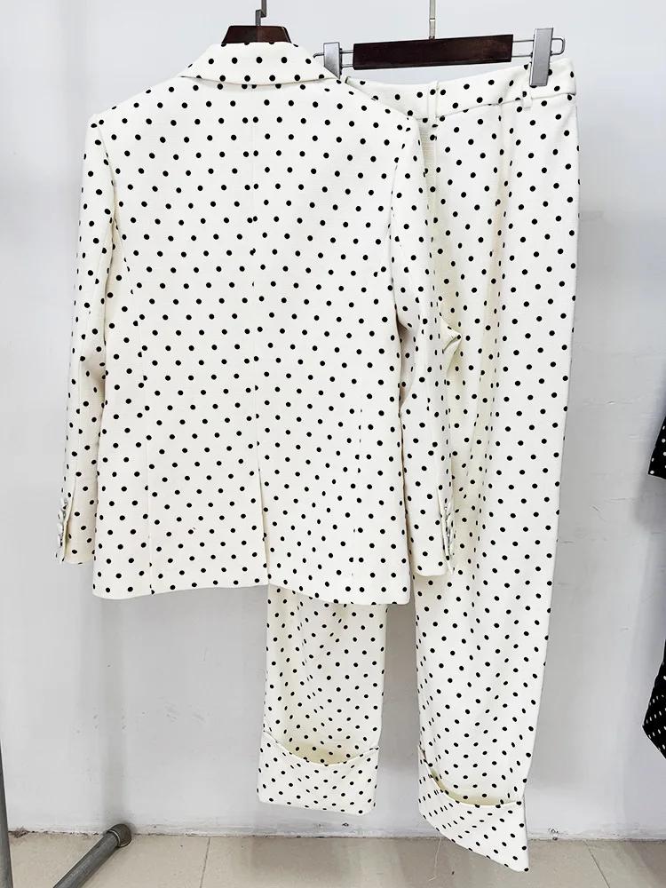 HIGH STREET Nouveauté 2026 Ensemble tailleur-pantalon de créateur pour femme, 2 pièces, avec blazer 