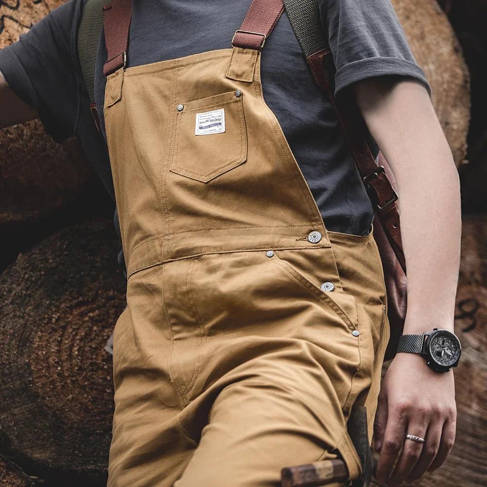 Salopette vintage pour homme, salopette cargo vintage kaki, pantalon de travail ample, salopette en 