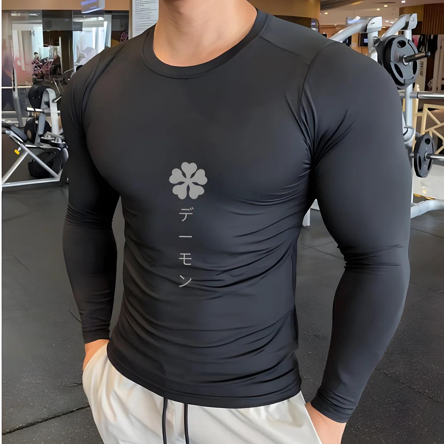 Hommes Compression chemise Anime Sport séchage rapide Gym t-shirts Fitness été athlétique sous-vêtem