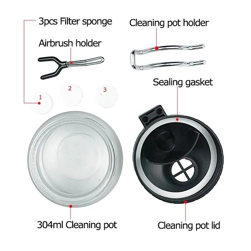 Kit d'outils de nettoyage de odorpulvérisateur conviviale ré, pot de livres d'aérographe, ensemble d