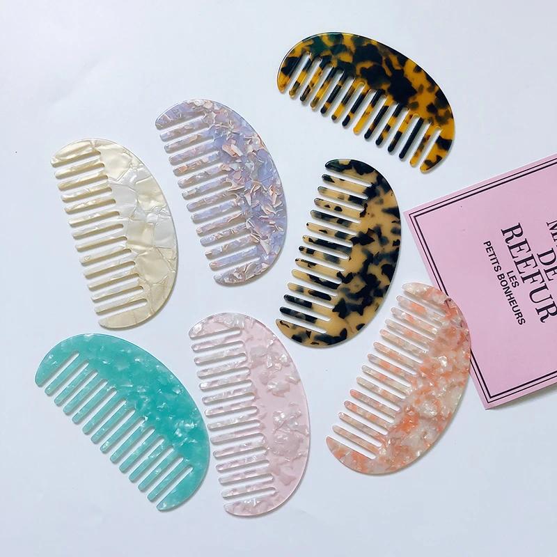 Peignes à cheveux en acétate, brosse de Massage antistatique, outil de coiffure coloré pour Salon de
