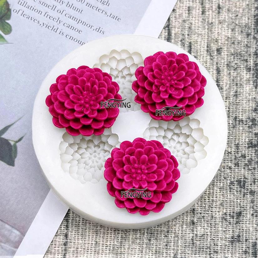 Moule de cuisson de gâteau en Silicone, fleur Dahlia, Sugarcraft, Cupcake au chocolat, outils en rés