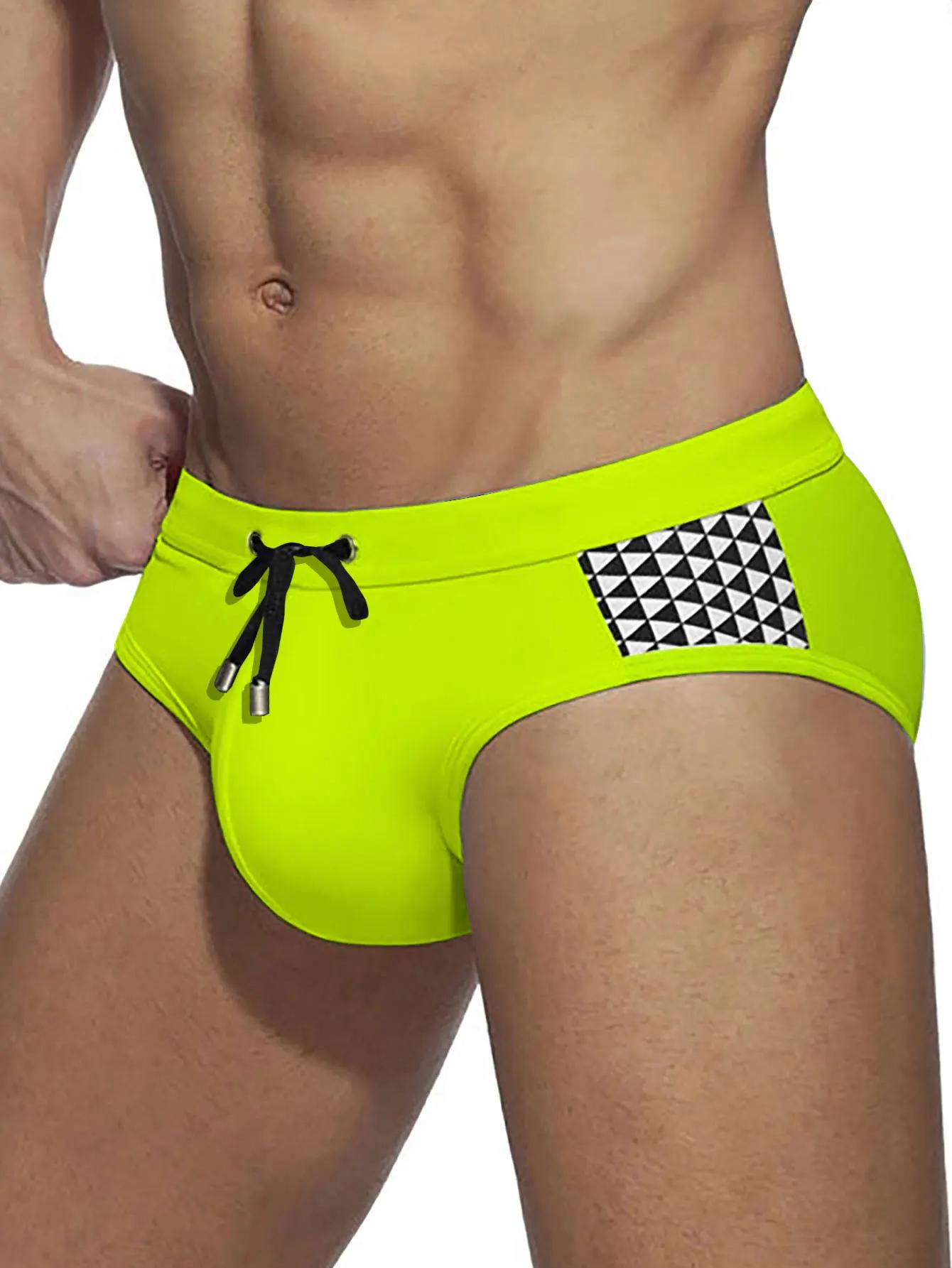 Maillot de bain Push up pour hommes, slip de bain, Sexy, coussinet amovible, sous-vêtements, short d