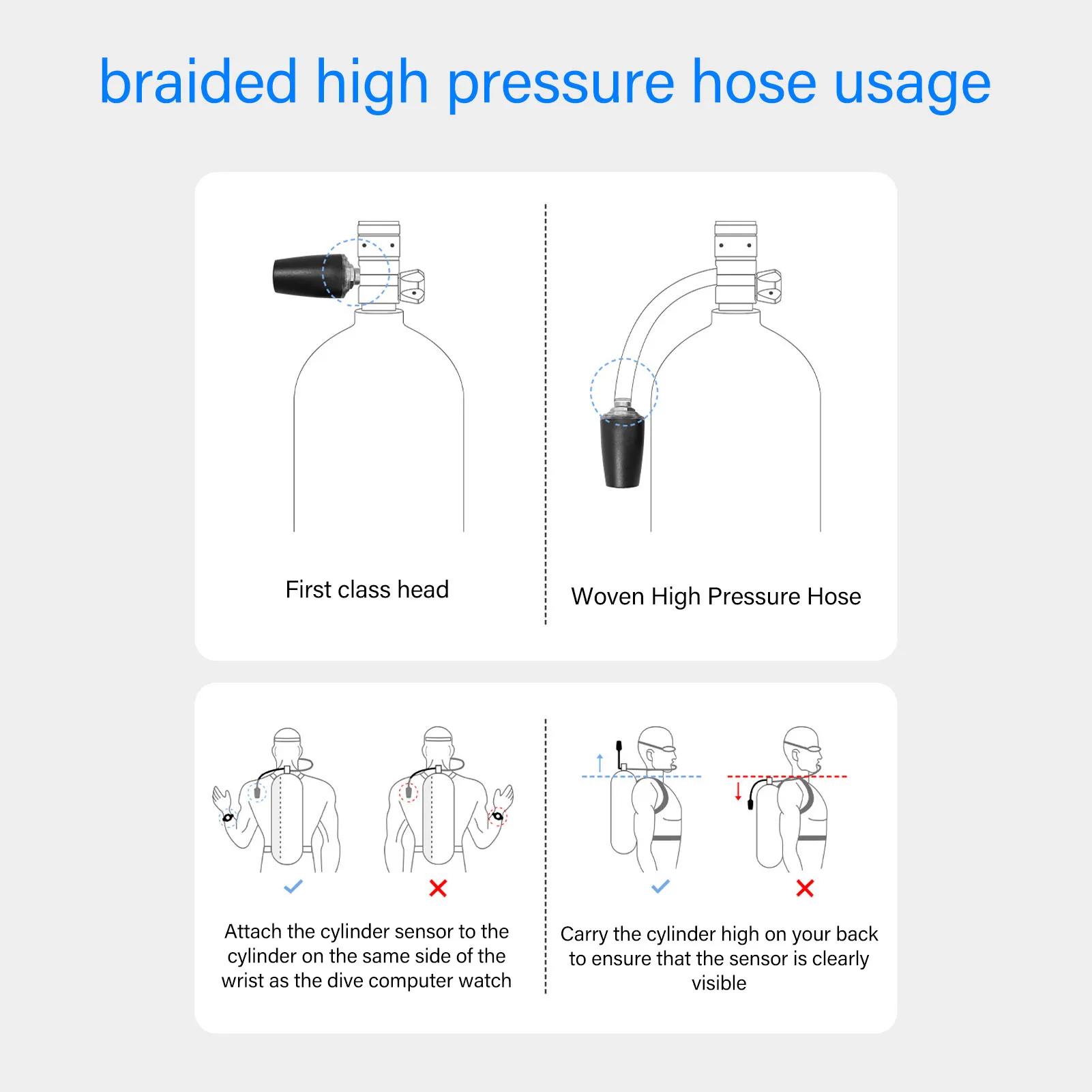 Tuyau haute pression pour plongée sous-marine Sochi, flexible et sûr, tissé en fibre de carbone, pro