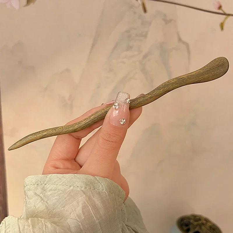 Bâton de cheveux en bois élégant de Style chinois pour femmes et filles, épingles à cheveux simples,