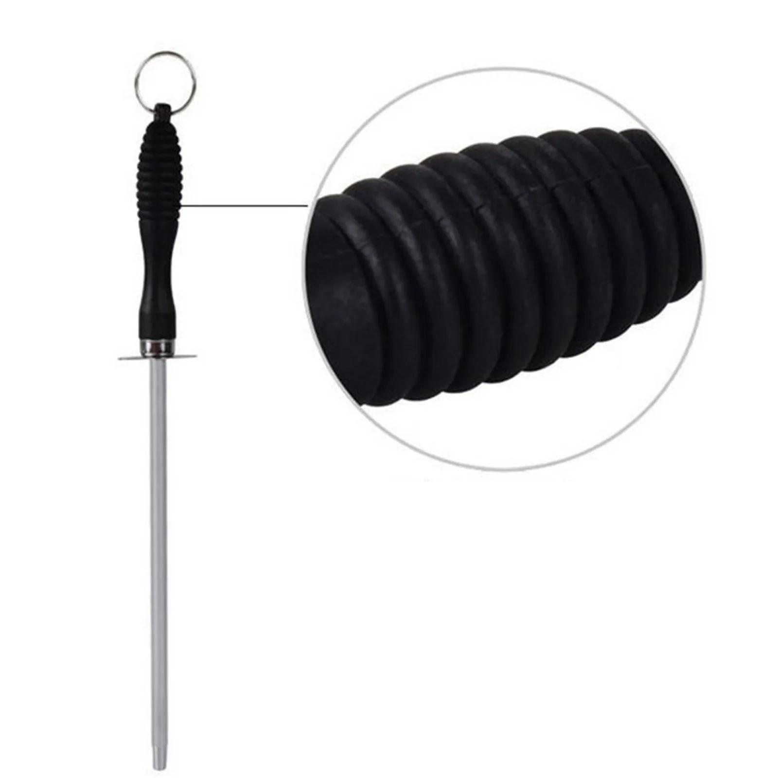 Tige d'affûtage de couteaux professionnelle en acier au carbone de 26cm, broyeur de couteaux Durable