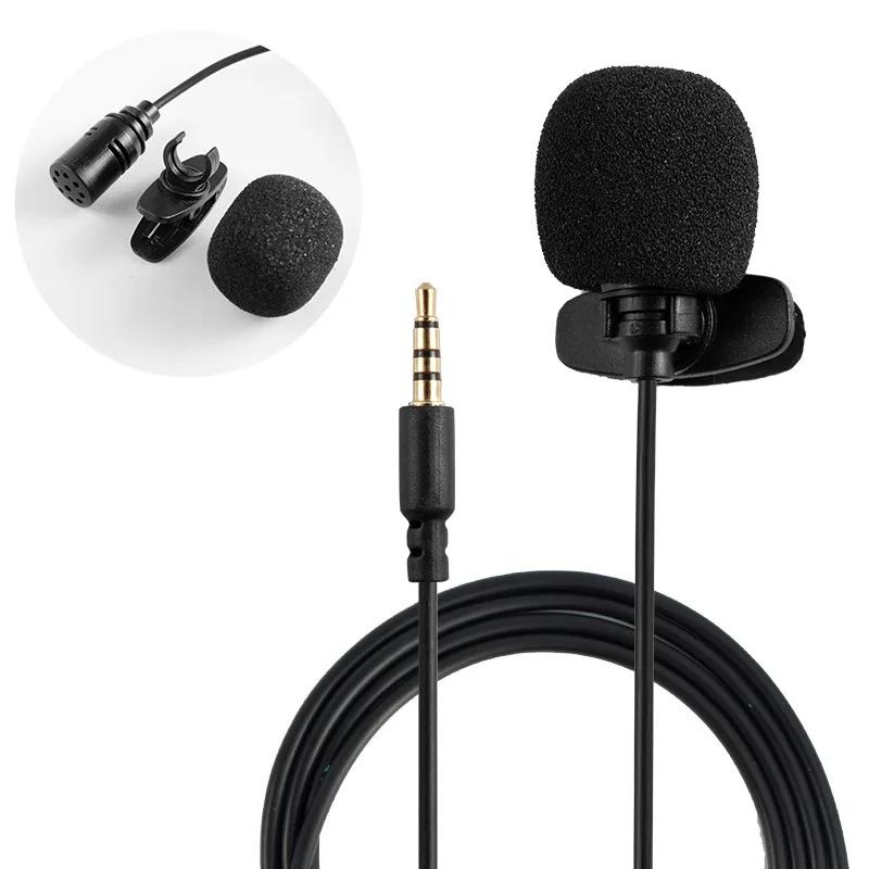 MC01A Portable externe 3.5mm mains libres Mini collier filaire pince revers Lavalier Microphone pour