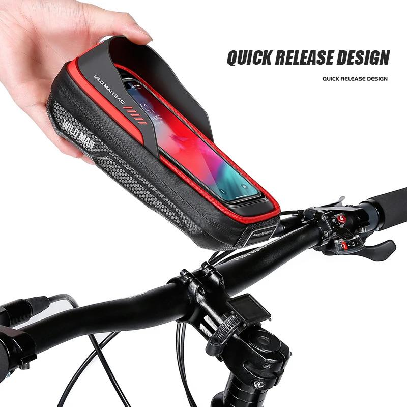 WILD MAN ES16 EVA sac de vélo coque rigide guidon téléphone portable support pour écran tactile boît