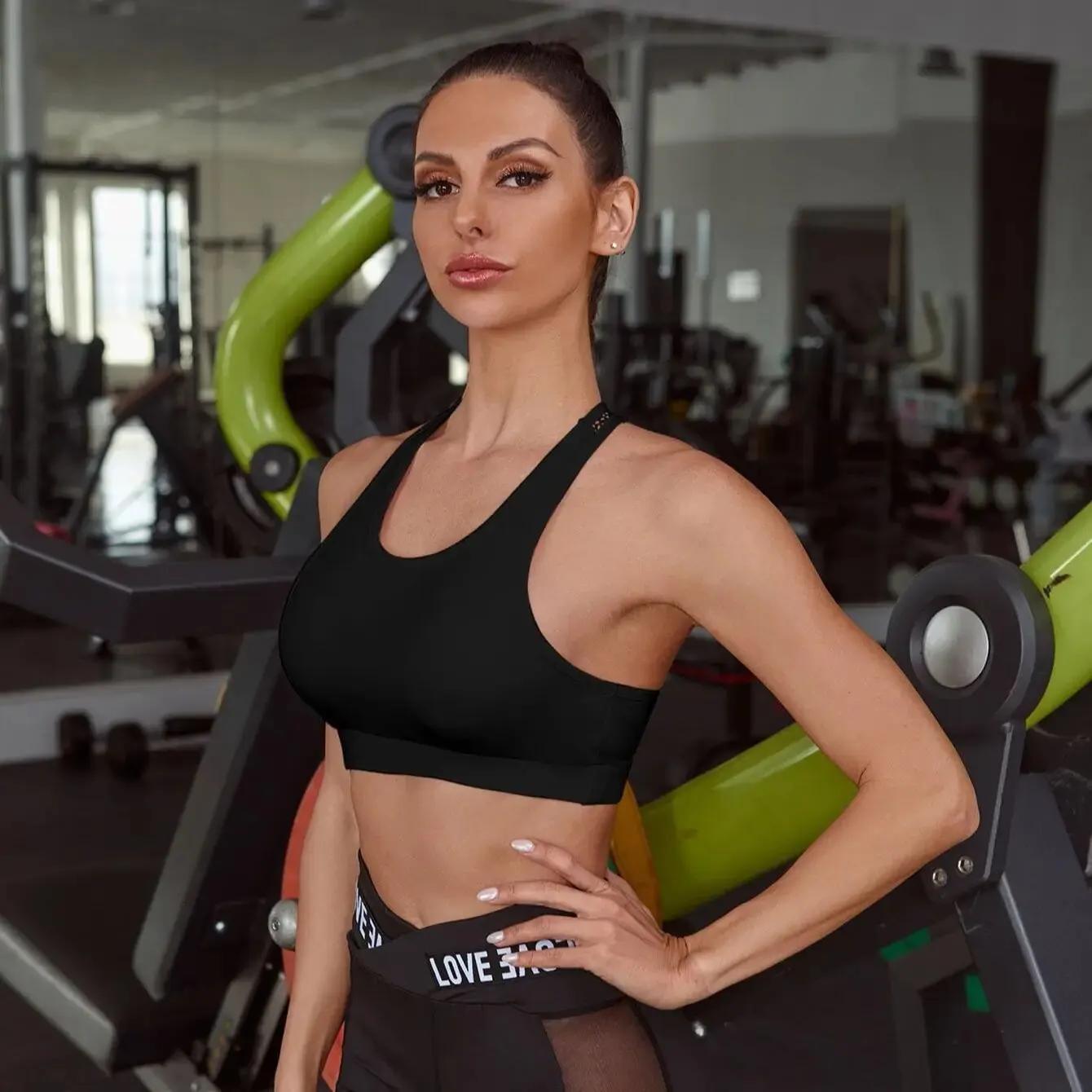Femmes Sport soutien-gorge Fitness lettres Yoga soutien-gorge tasse course Yoga gymnase Fitness haut