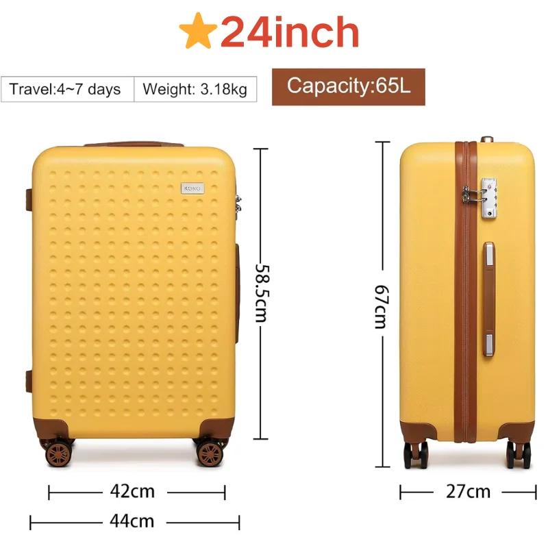 M/L/XL Kono étui rigide 100% ABS bagage de voyage avec 8 roues spinner valise à roulettes TSA serrur