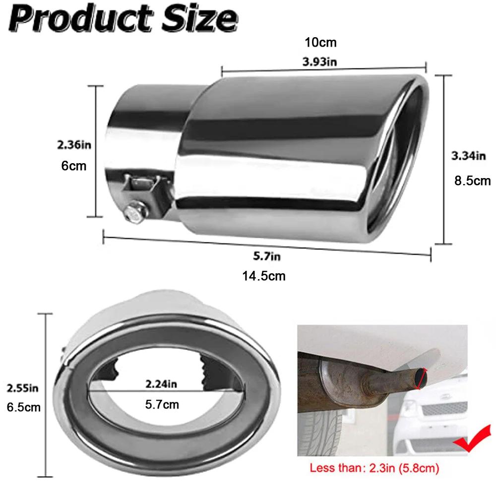 Embout de silencieux d'échappement universel pour voiture, tuyau en acier inoxydable, garniture chro