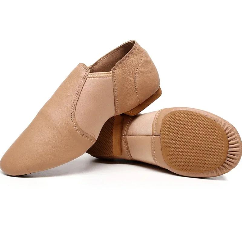 Chaussures danse jazz cuir véritable enfants adultes salsa ballet enfiler néo arch
