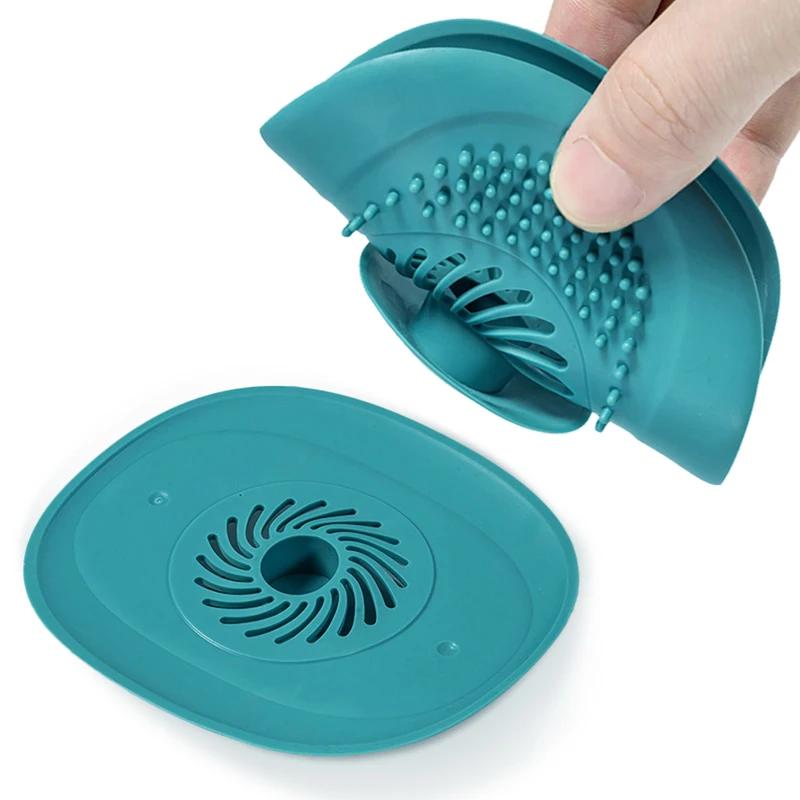 Bouchon attrape-cheveux en Silicone pour salle de bain, couvercle de vidange de sol de douche, filtr