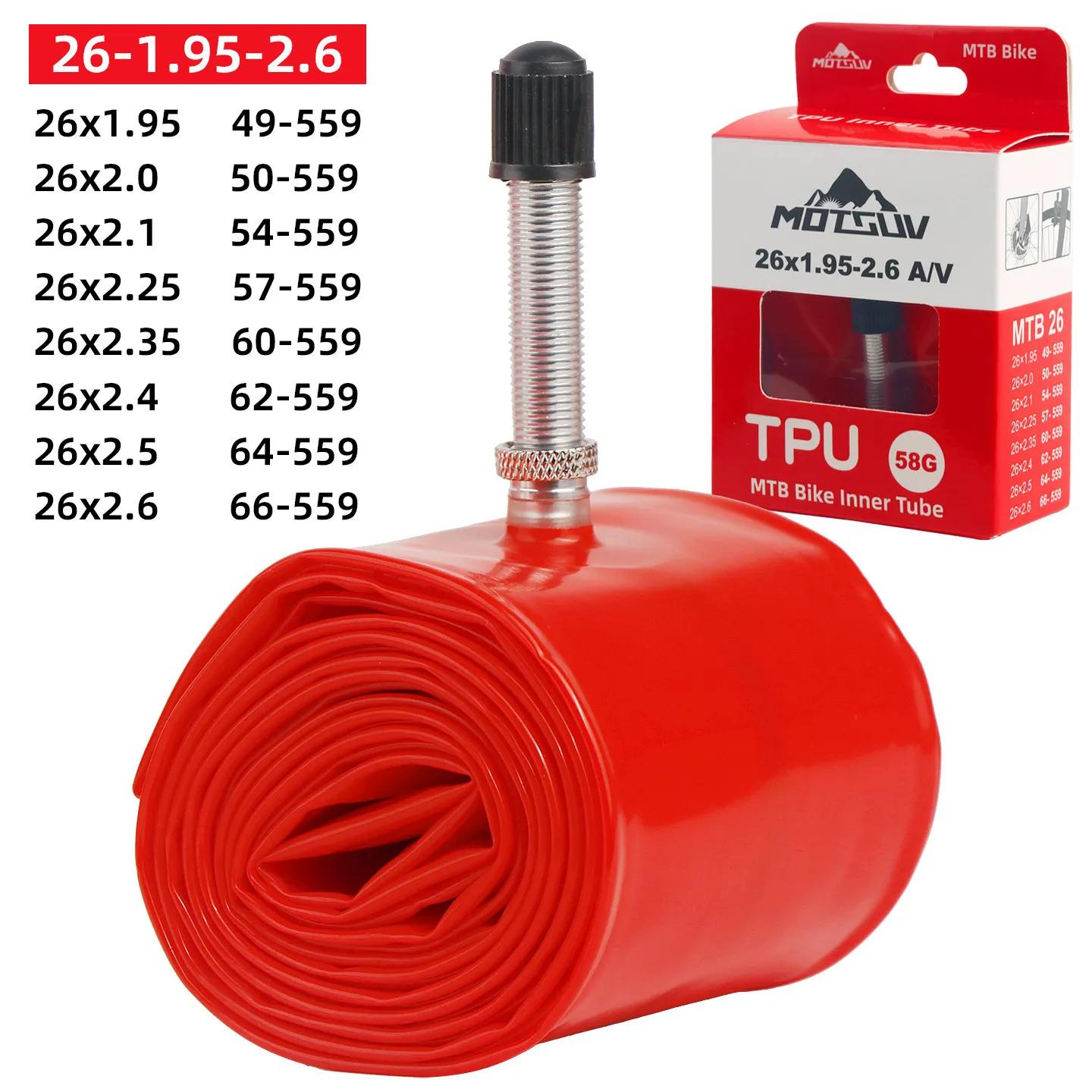Chambre à air de vélo de montagne ultra-légère 26/27,5/29 pouces anti-crevaison en TPU, avec valve m