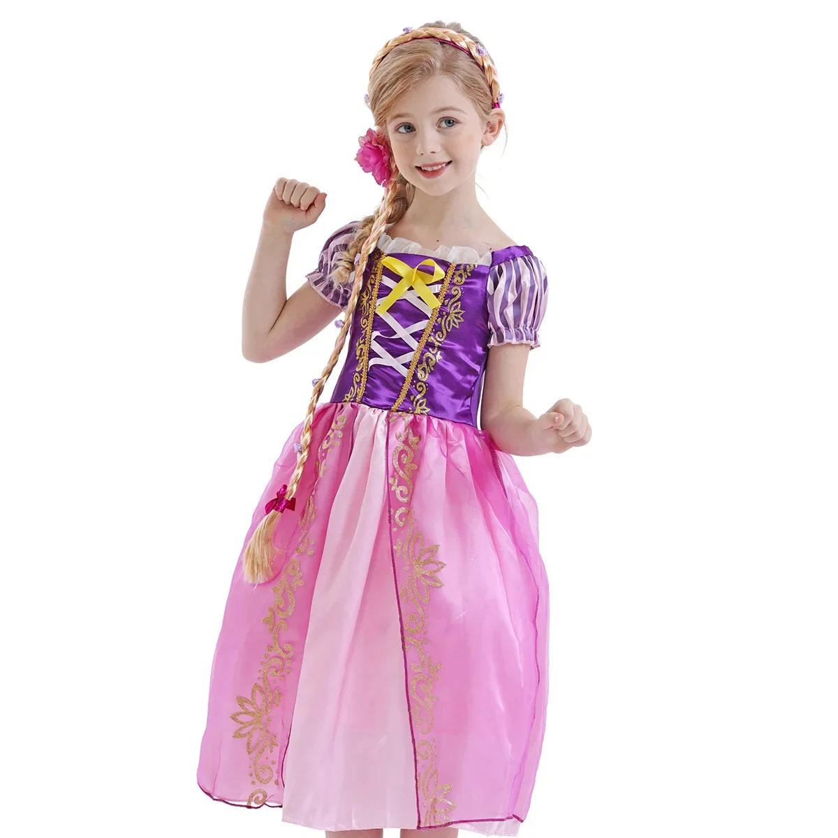 Filles Cosplay Disney princesse raiponce robe emmêlée enfants Costume Halloween anniversaire carnava