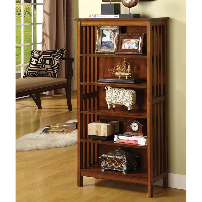 Étagère de XXL finition chêne antique, rangement en bois massif, nettoyage, 5 étagères, armoire ouve