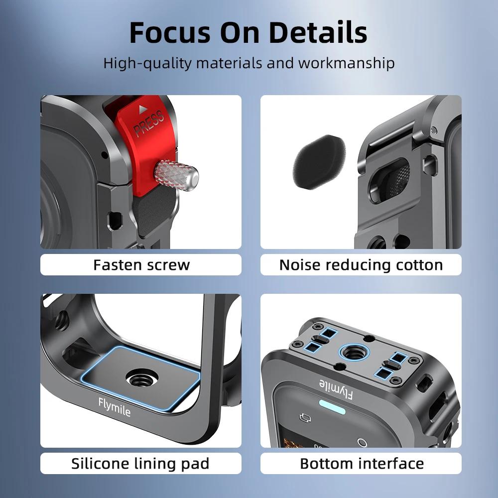 Flymile X5 Cage – Boîtier de protection métallique pour Insta360 X5, accessoires pour caméra, cage e