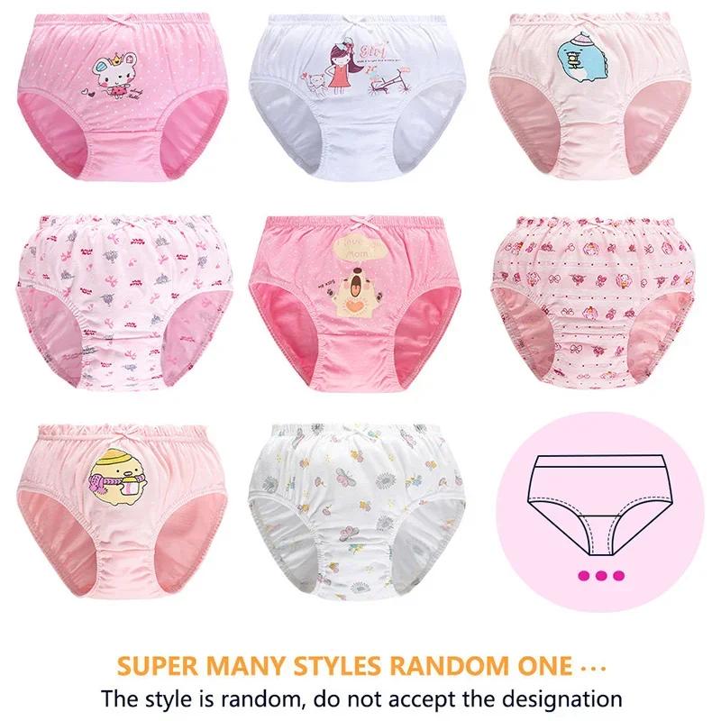 Lot de 5/10 culottes confortables en coton pour enfants et filles, sous-vêtements doux et mignons av
