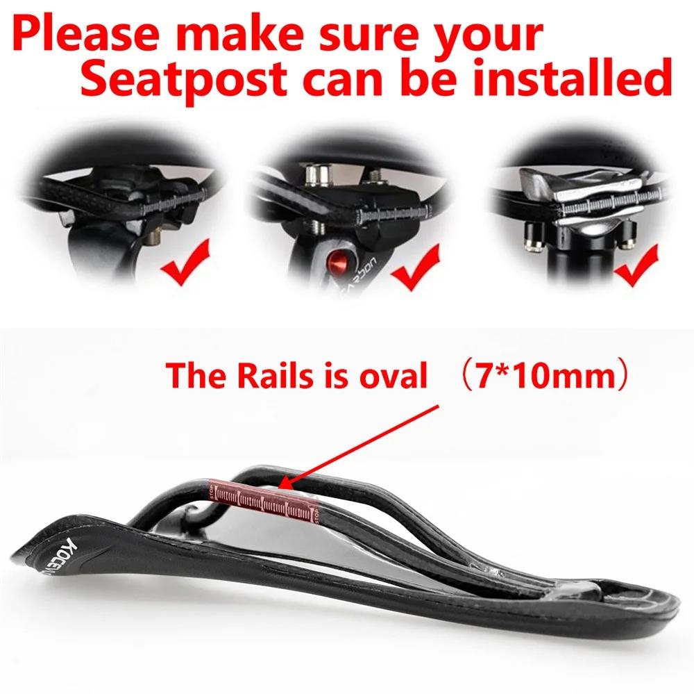 KOCEVLO Carbone Selle T800 Carbonfiber + En Fiber De Cuir Ultra Léger Vélo De Route VTT Selle Siège