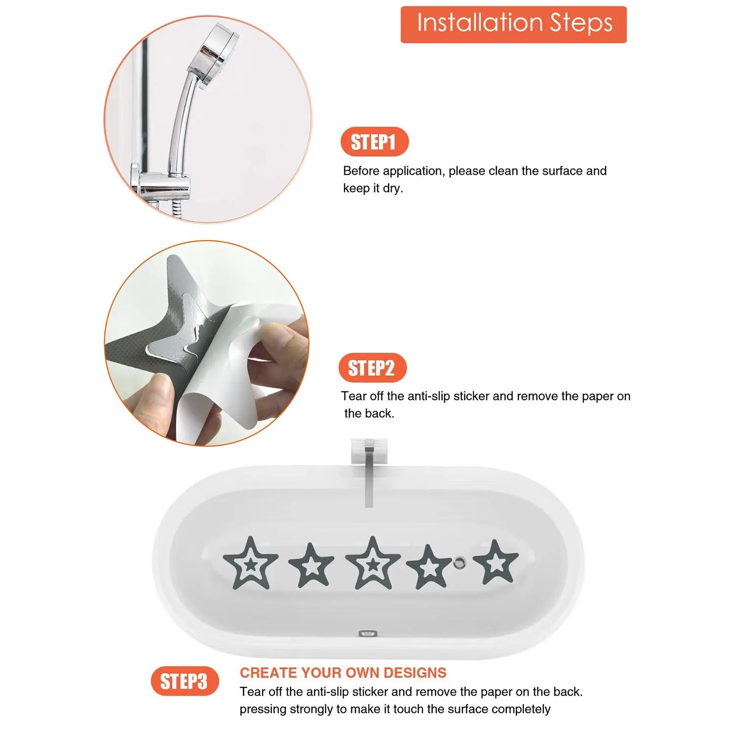 10 PCS Anti Slip Douche Bande de roulement Autocollant de Sécurité Baignoire Bandes Premium Adhésif 