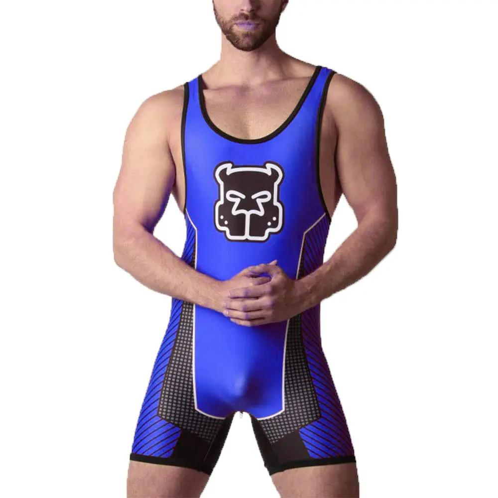 Nouveau costume de lutte Singlet pour hommes une pièce body boxe Triathlon combinaison élastique Lyc