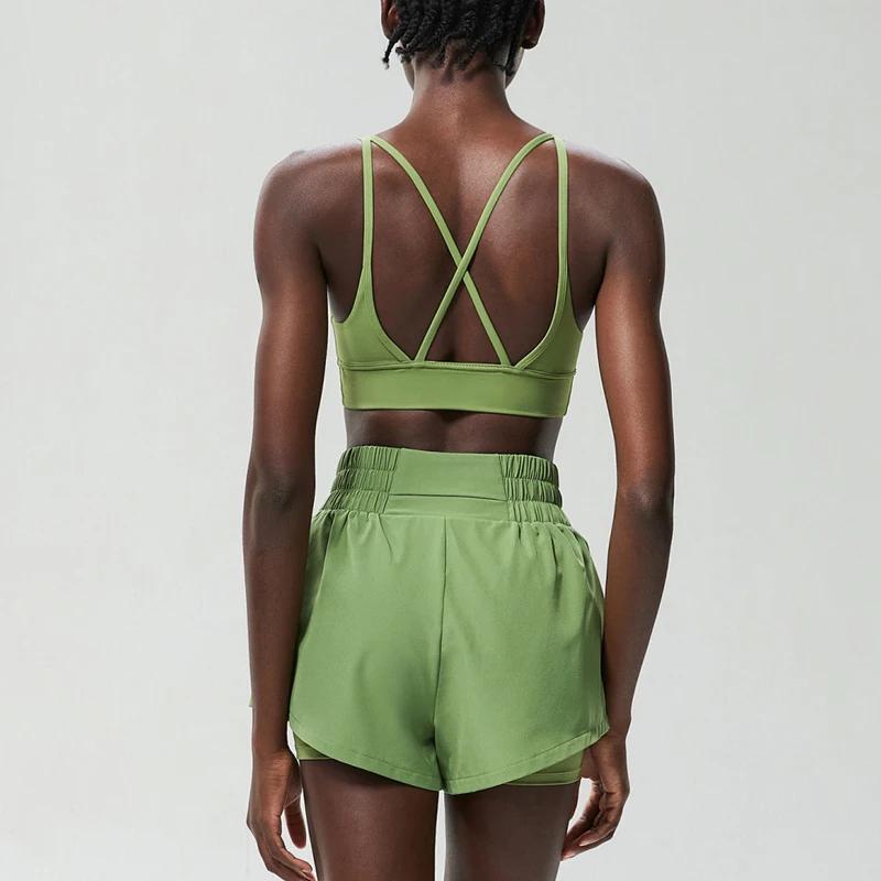 Costume de course en plein air pour femmes, vêtements de sport courts respirants à séchage rapide, e