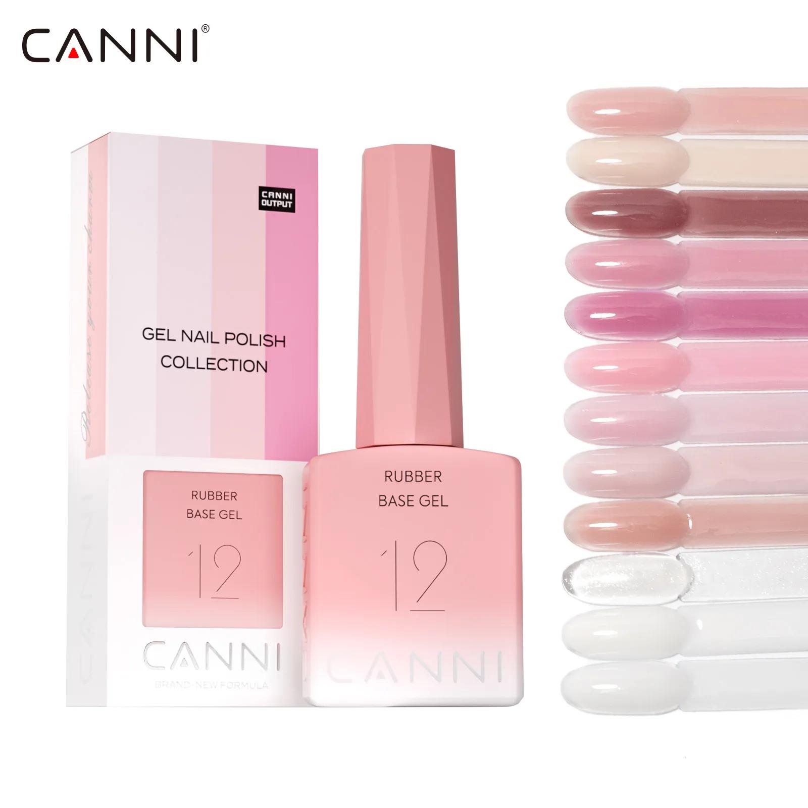 CANNI Gel de Base en caoutchouc 9ml 12 couleurs sans TPO/HEMA Base de constructeur souple tremper UV