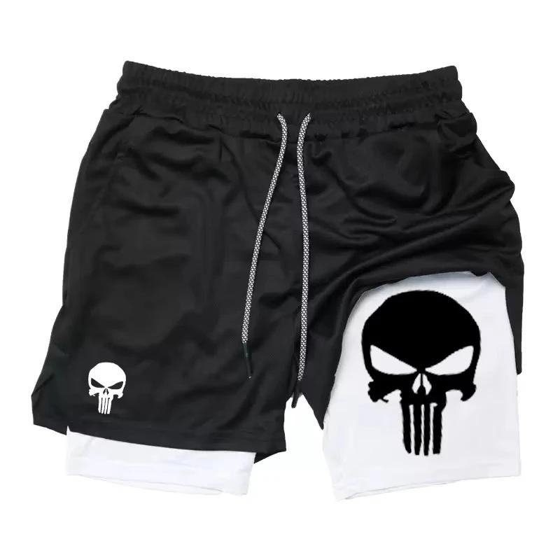 Short de Performance imprimé 2 en 1 pour hommes, short athlétique à séchage rapide avec poche pour t