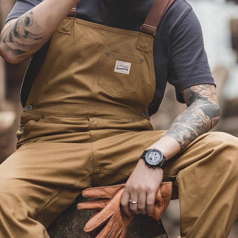 Salopette vintage pour homme, salopette cargo vintage kaki, pantalon de travail ample, salopette en 