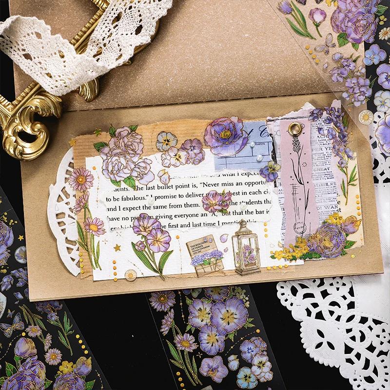 Autocollants fleurs bronzantes, étiquettes esthétiques, matériel de Scrapbooking décoratif, accessoi
