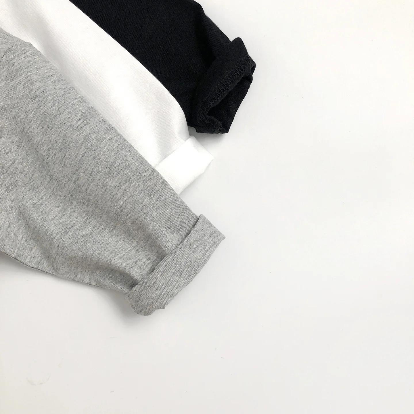 T-Shirt à manches longues en coton pour enfants de 2 à 7 ans, chemise basique ample, vêtements corée