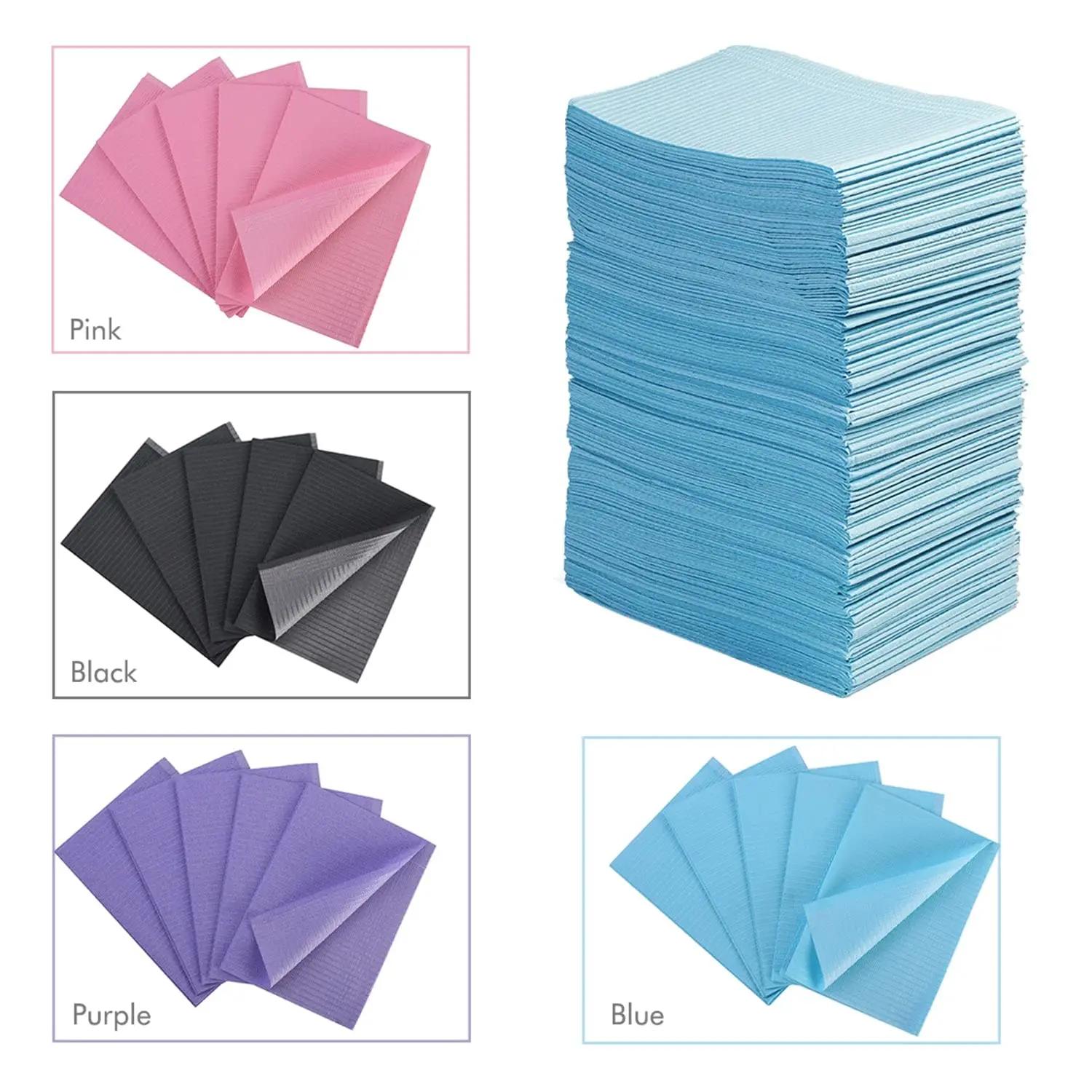 Serviettes de Table jetables pour ongles, 20 pièces, tapis, bavoirs dentaires violets, bavoirs de de